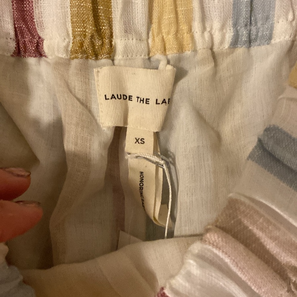 NWT Madewell colorful striped linen shorts - Picture 2 of 4